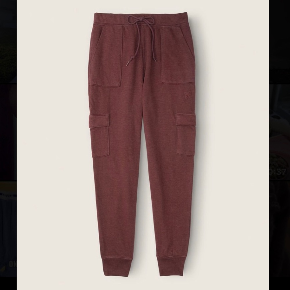 PINK Victoria’s Secret High Waist Cargo Joggers - Umber Color - Size Small